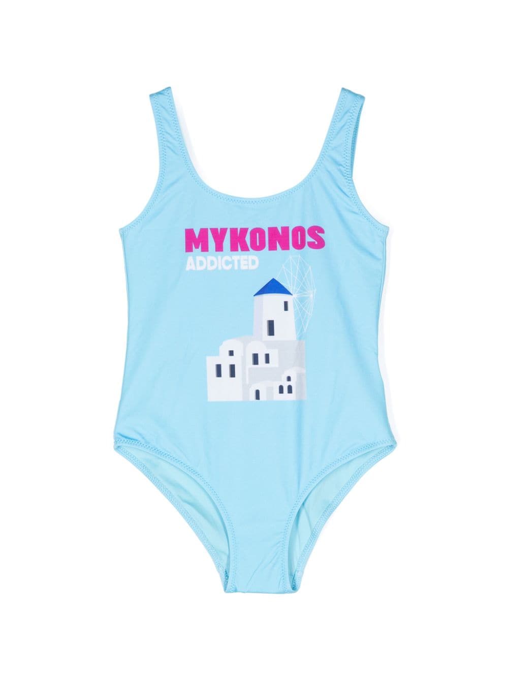 MC2 Saint Barth Kids Mykonos Addicted Postcard swimsuit - Blue von MC2 Saint Barth Kids