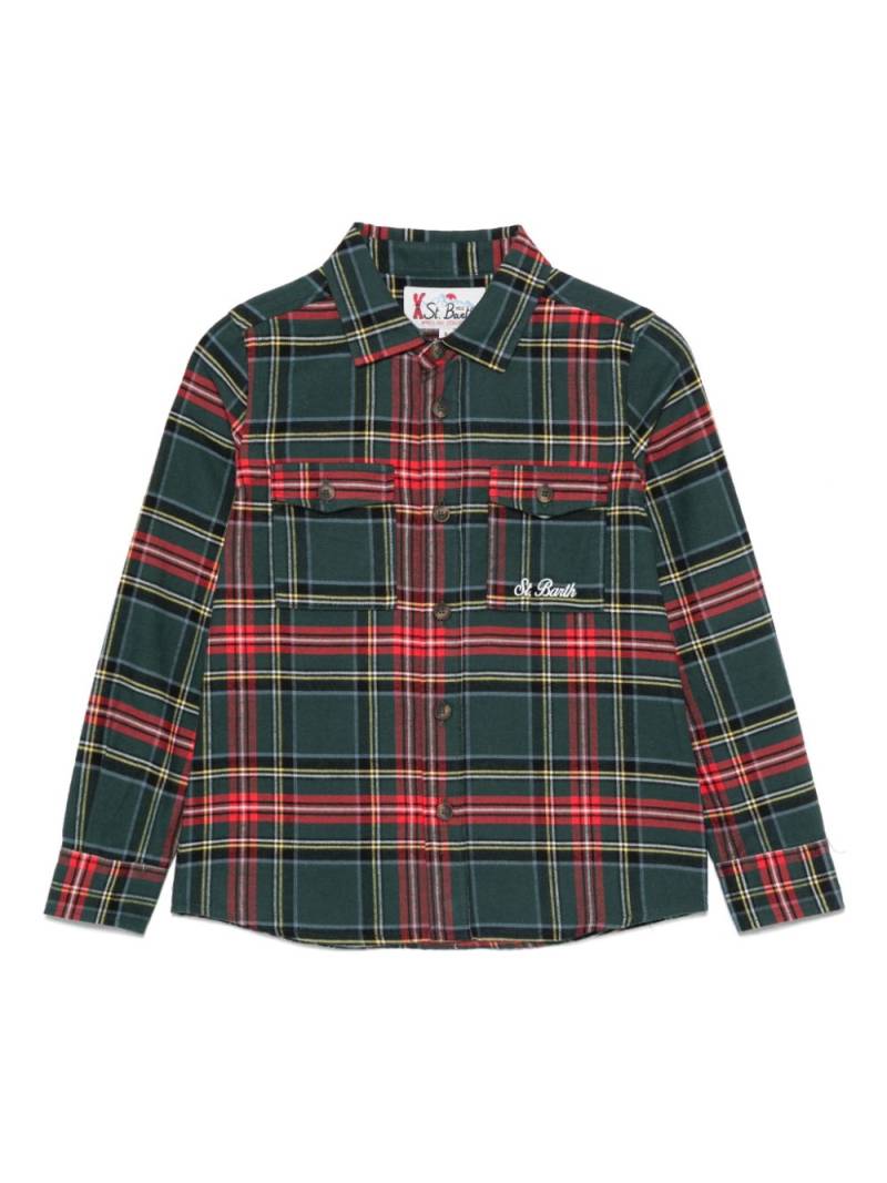 MC2 Saint Barth Kids Ski Snoopy Tartan shirt - Green von MC2 Saint Barth Kids