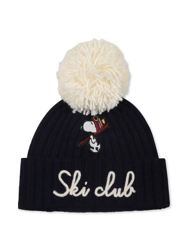 MC2 Saint Barth Kids Snoopy-patch knitted beanie - Blue von MC2 Saint Barth Kids