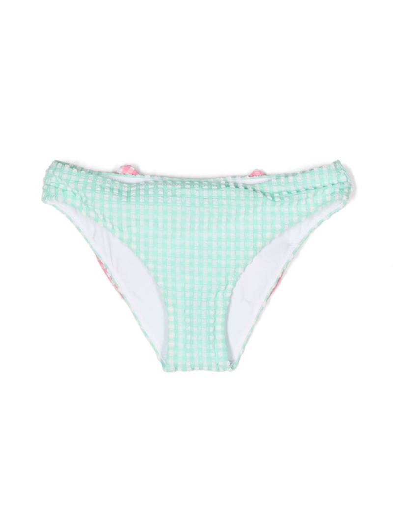 MC2 Saint Barth Kids bow-detail seersucker bikini bottom - Green von MC2 Saint Barth Kids