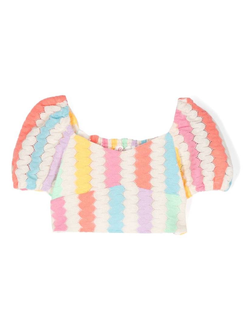 MC2 Saint Barth Kids colour-block cropped top - Neutrals von MC2 Saint Barth Kids