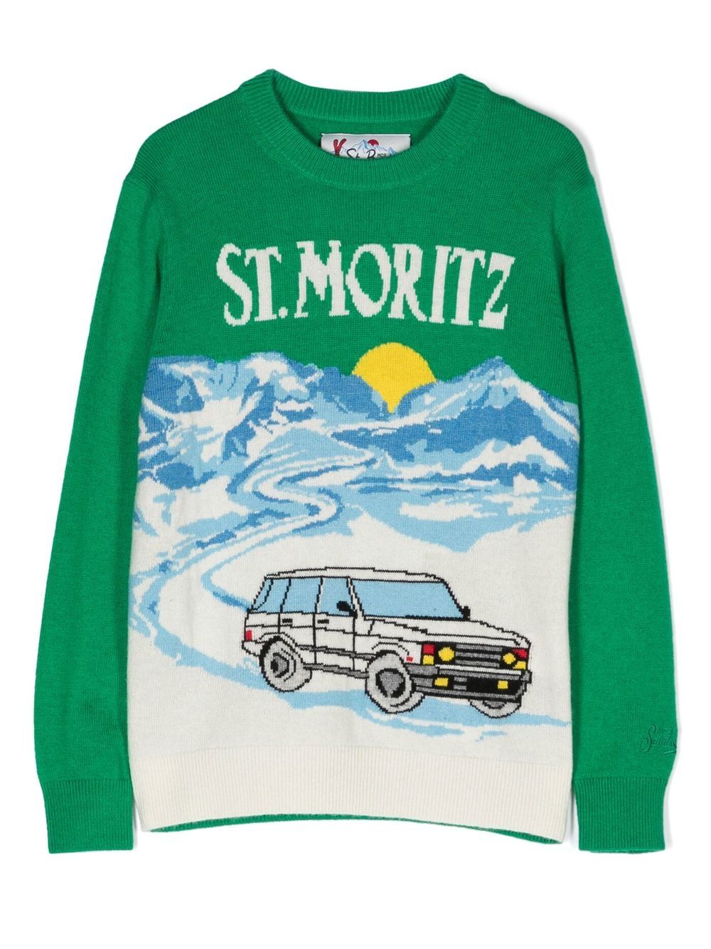 MC2 Saint Barth Kids crew neck knitted jumper - Green von MC2 Saint Barth Kids