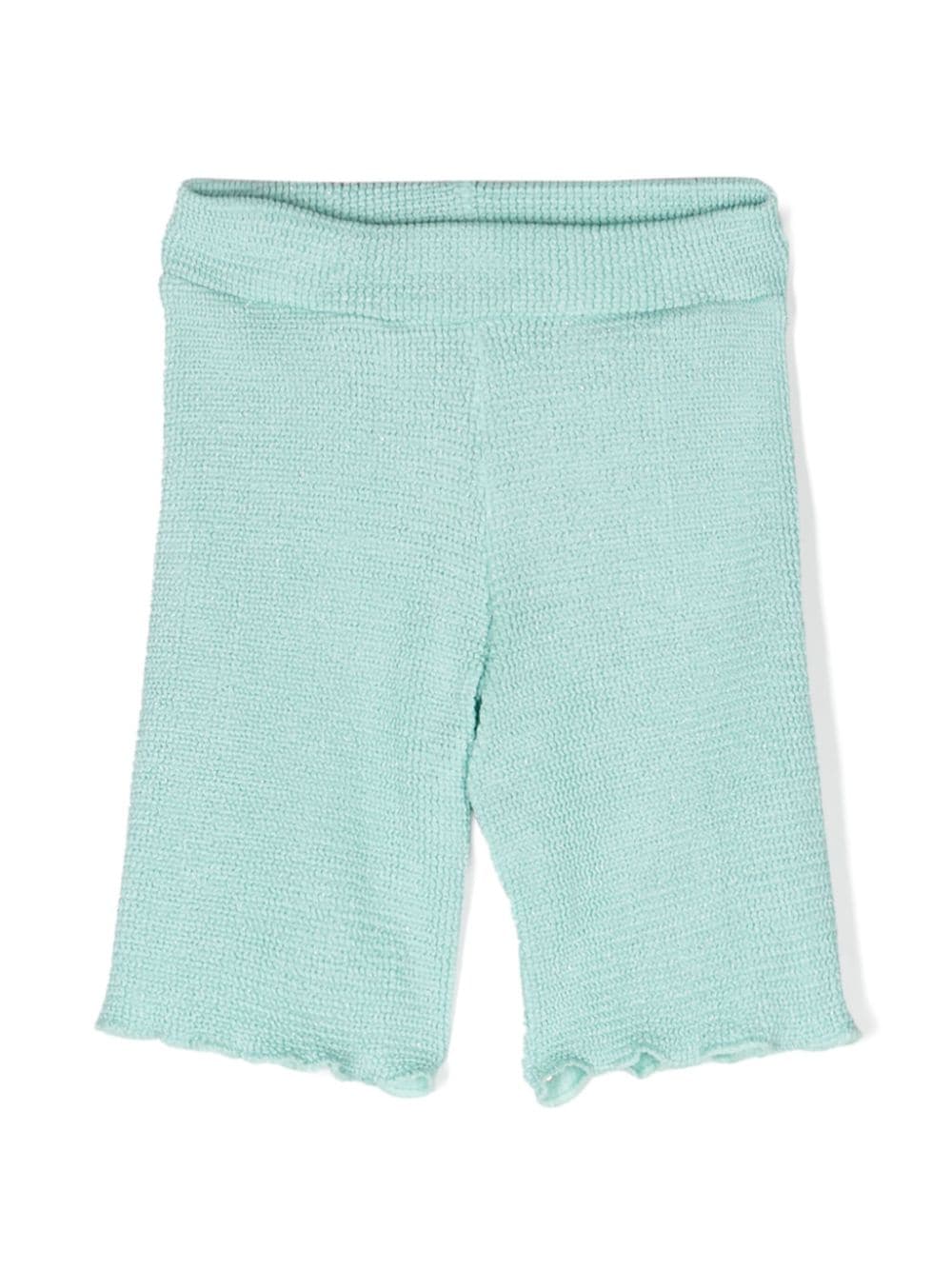 MC2 Saint Barth Kids crinkled lurex bike shorts - Green von MC2 Saint Barth Kids