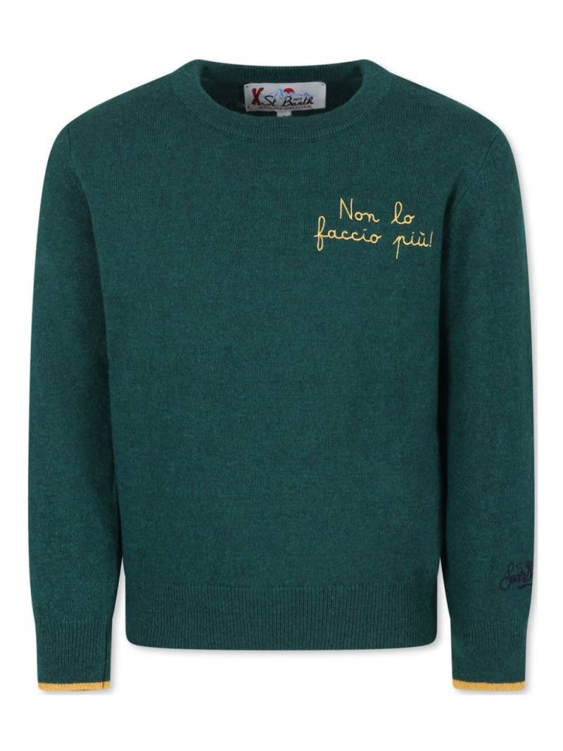 MC2 Saint Barth Kids embroidered sweater - Green von MC2 Saint Barth Kids