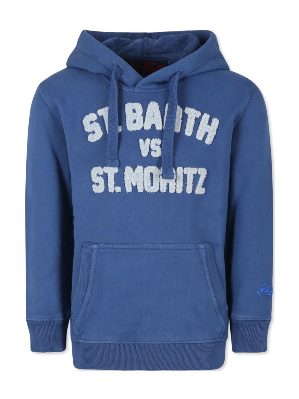 MC2 Saint Barth Kids logo-appliqué hoodie - Blue von MC2 Saint Barth Kids