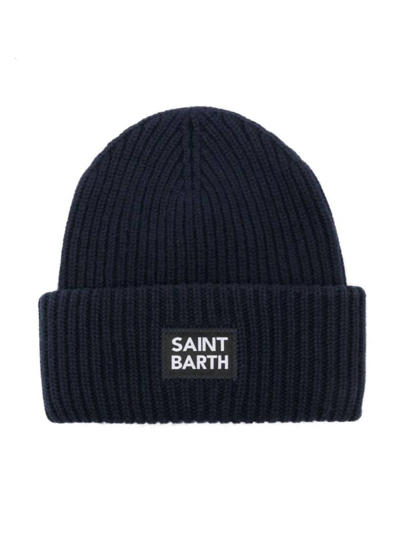 MC2 Saint Barth Kids logo-patch beanie hat - Blue von MC2 Saint Barth Kids