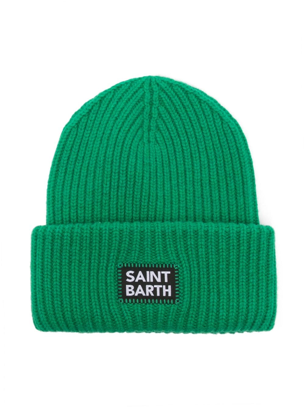 MC2 Saint Barth Kids logo-patch knitted beanie - Green von MC2 Saint Barth Kids