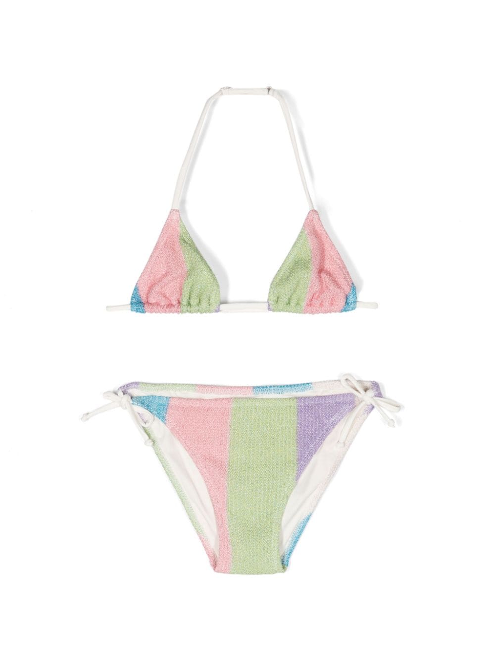 MC2 Saint Barth Kids metallic-threading striped bikini - Pink von MC2 Saint Barth Kids