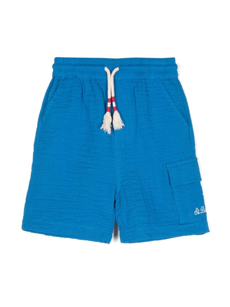 MC2 Saint Barth Kids seersucker cotton shorts - Blue von MC2 Saint Barth Kids