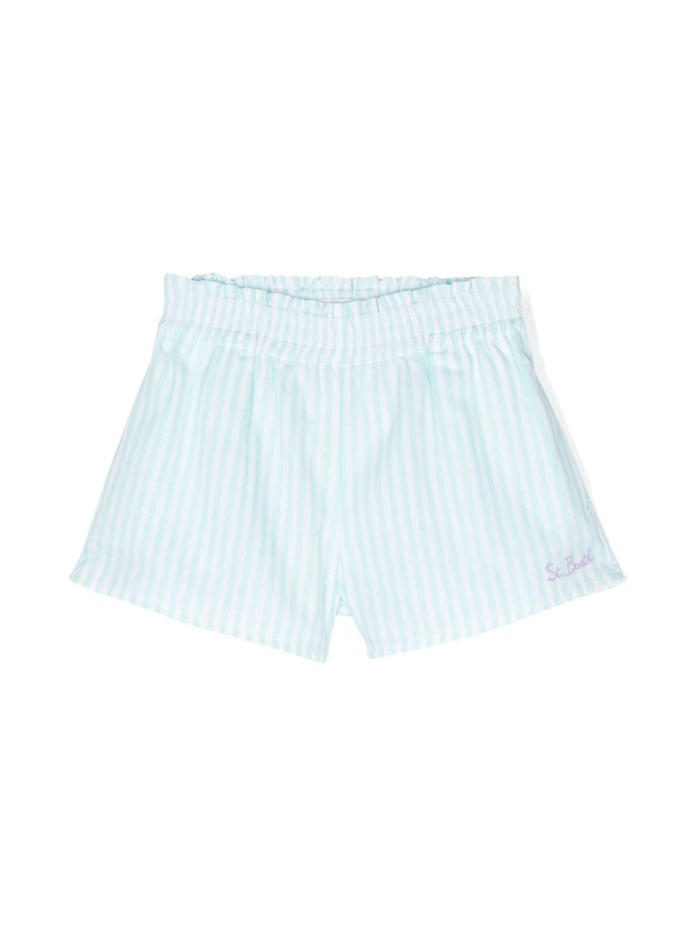 MC2 Saint Barth Kids striped cotton shorts - Green von MC2 Saint Barth Kids