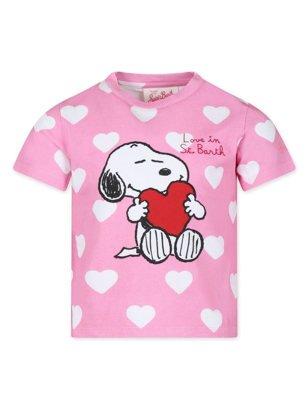 MC2 Saint Barth Kids x Peanuts heart-motif cotton T-shirt - Pink von MC2 Saint Barth Kids