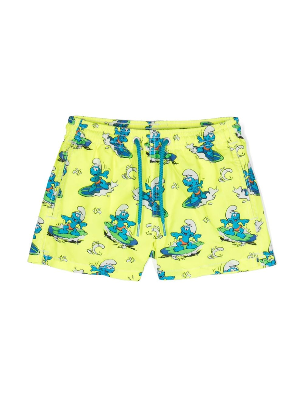 MC2 Saint Barth Kids x The Smurfs Surfer Smurfs-print swim shorts - Green von MC2 Saint Barth Kids