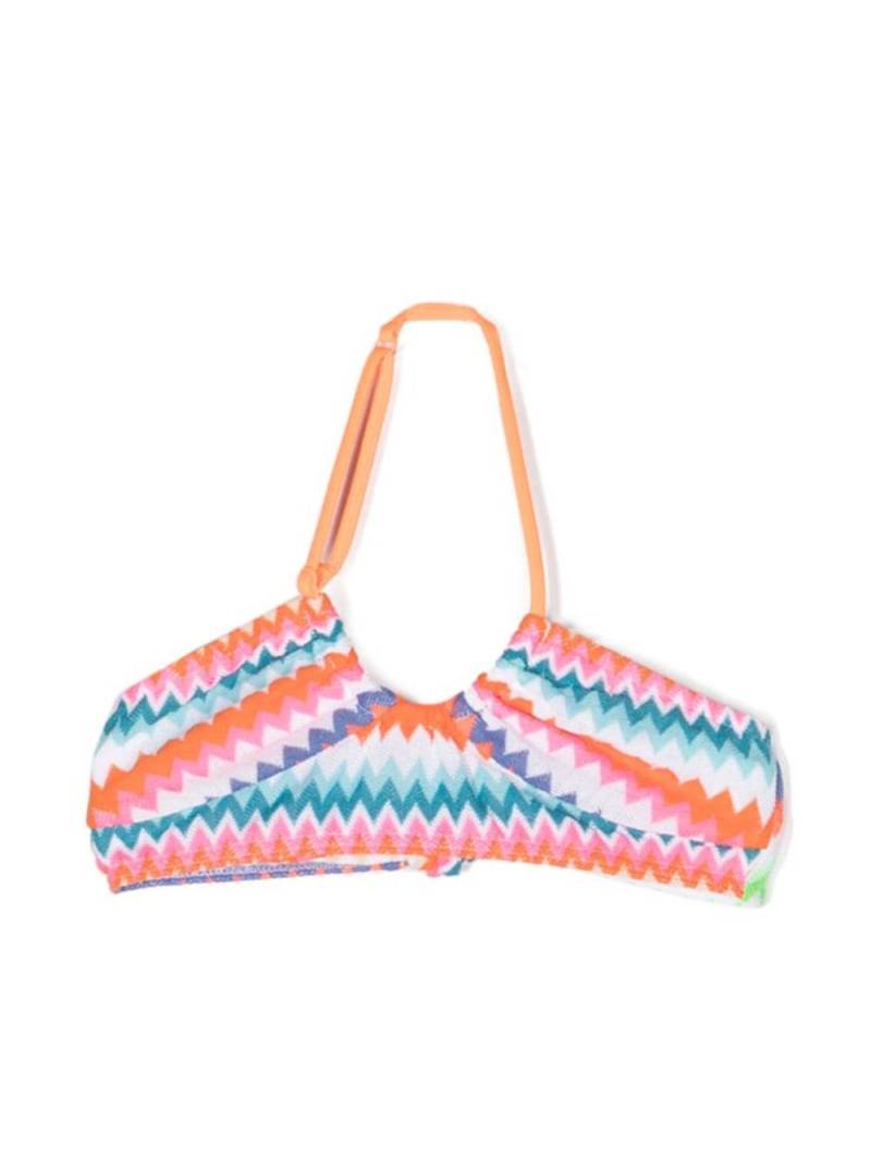 MC2 Saint Barth Kids zigzag-print bikini top - Blue von MC2 Saint Barth Kids