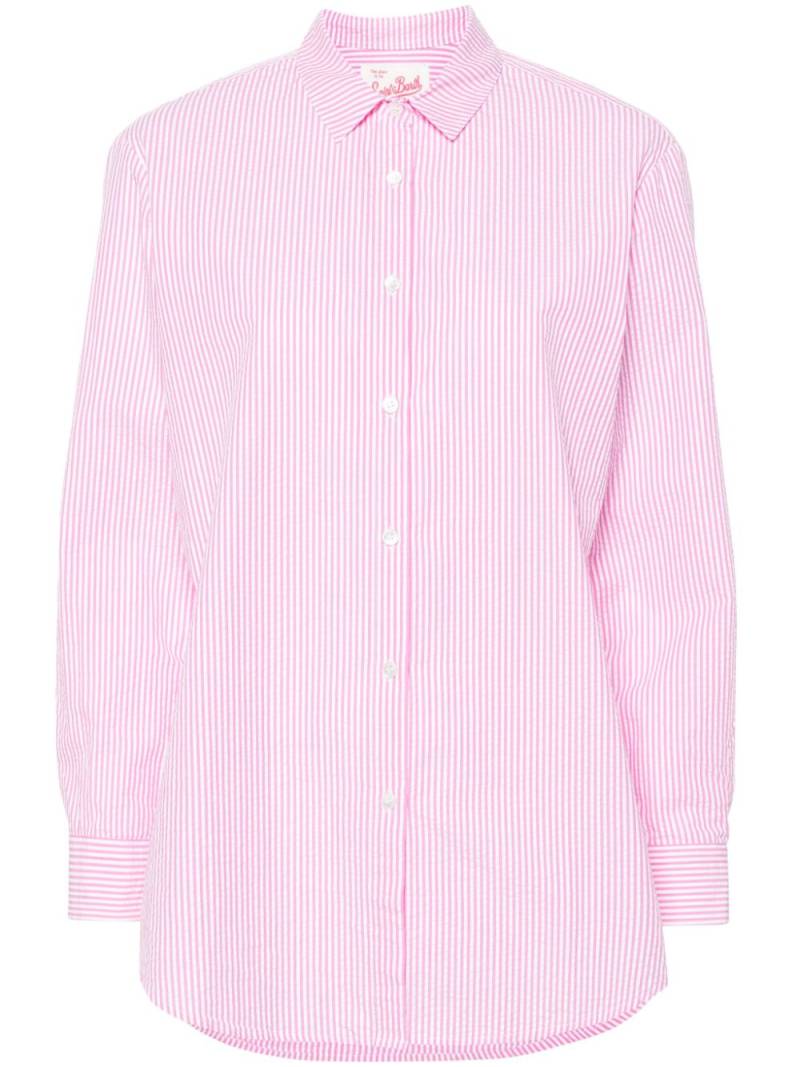 MC2 Saint Barth Brigitte striped seersucker shirt - Pink von MC2 Saint Barth