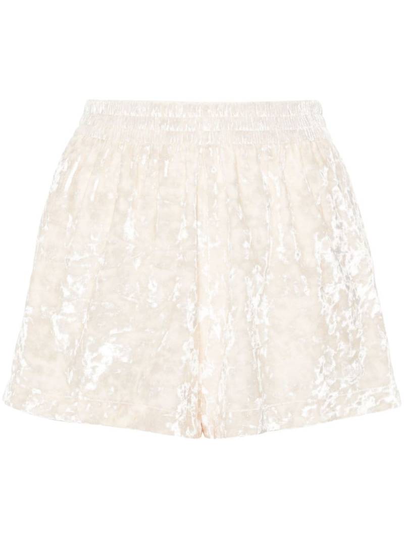 MC2 Saint Barth Cate logo-embroidered velvet shorts - Neutrals von MC2 Saint Barth