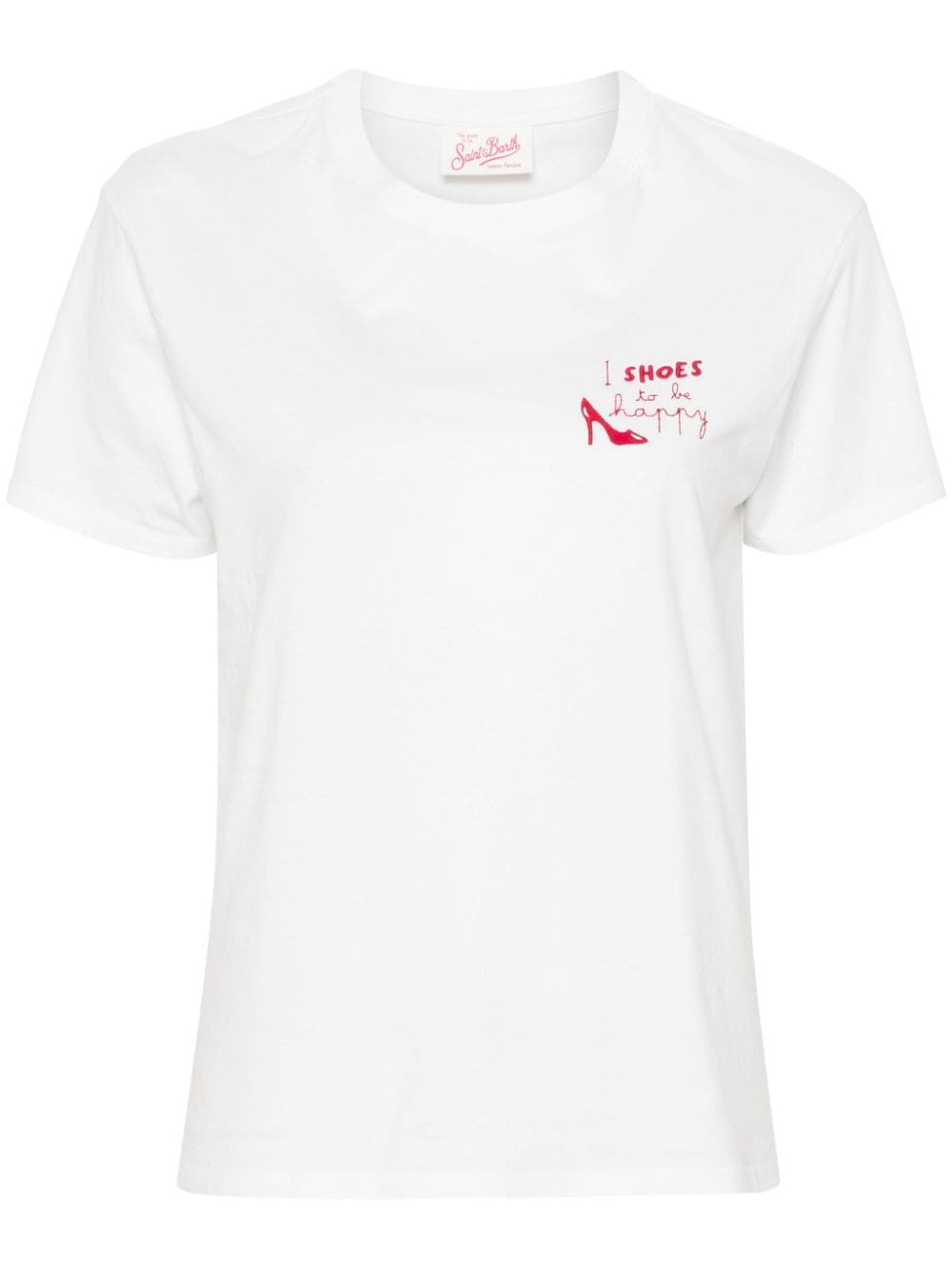 MC2 Saint Barth Emilie slogan-embroidery T-shirt - White von MC2 Saint Barth