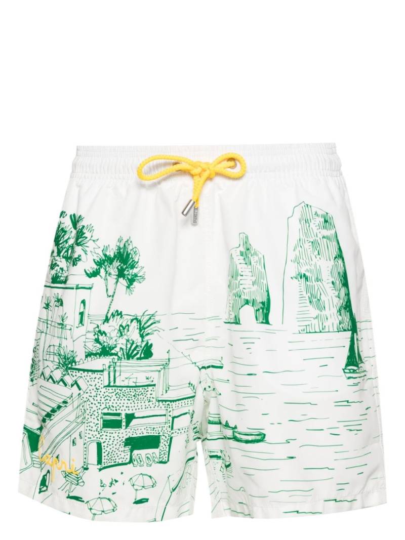 MC2 Saint Barth Gustavia Placed swim shorts - White von MC2 Saint Barth