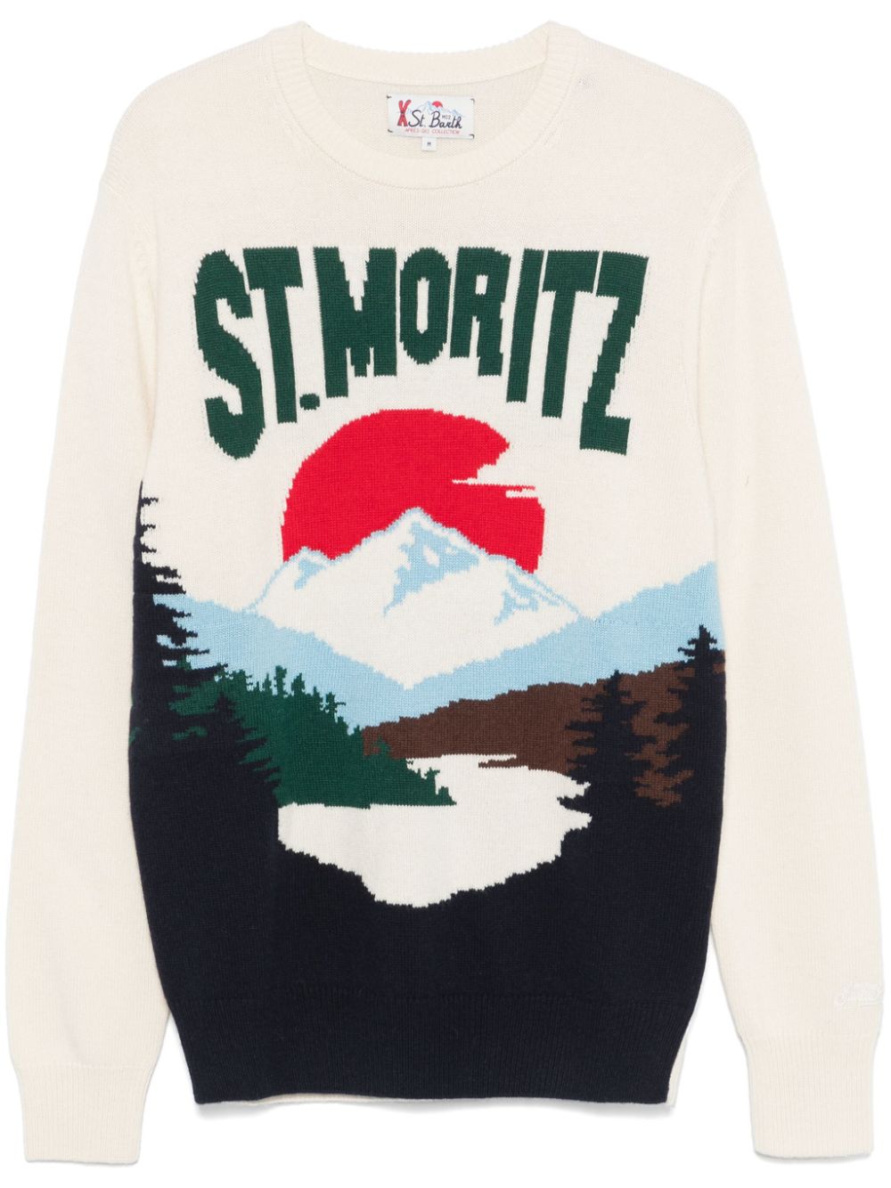 MC2 Saint Barth ST. Mortiz postcard sweater - White von MC2 Saint Barth