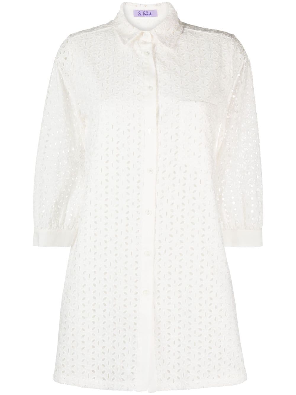 MC2 Saint Barth Helena broderie anglaise shirt - White von MC2 Saint Barth