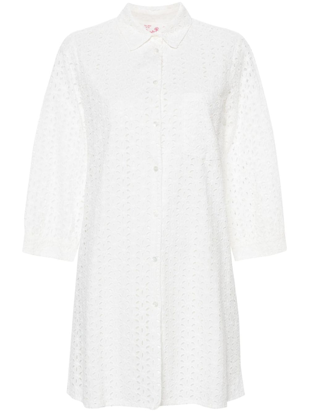 MC2 Saint Barth Helena broderie-anglaise shirtdress - White von MC2 Saint Barth