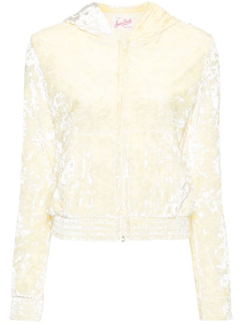 MC2 Saint Barth Jasmine crushed-velvet hoodie - Yellow von MC2 Saint Barth