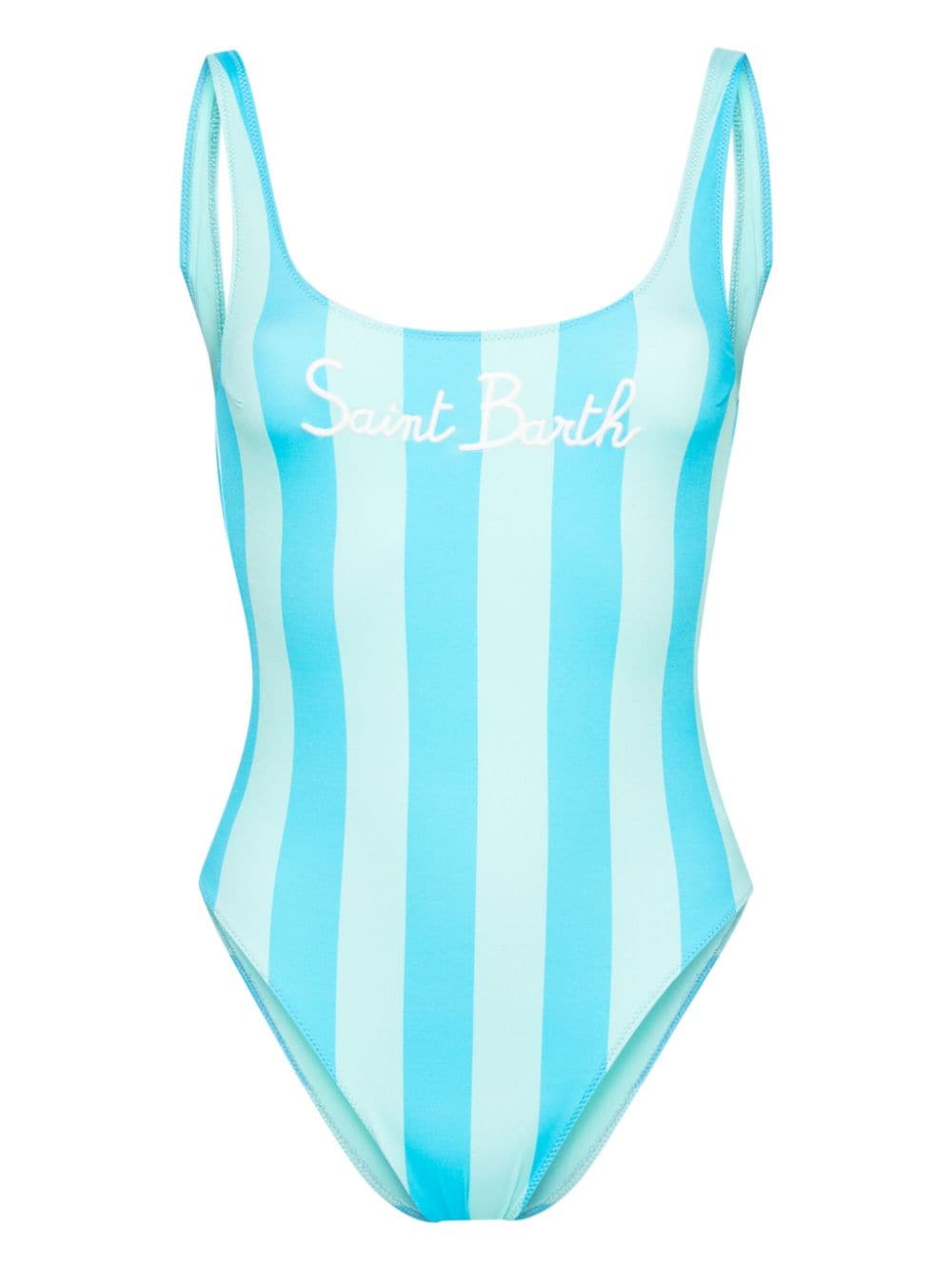 MC2 Saint Barth Lora striped swimsuit - Blue von MC2 Saint Barth