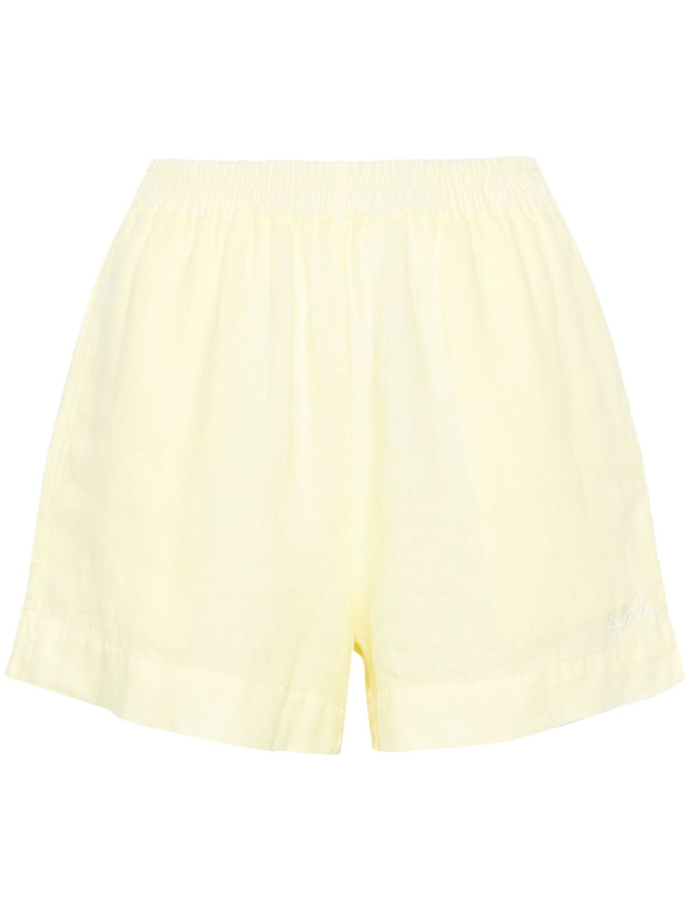 MC2 Saint Barth Meave logo-embroidered linen shorts - Yellow von MC2 Saint Barth