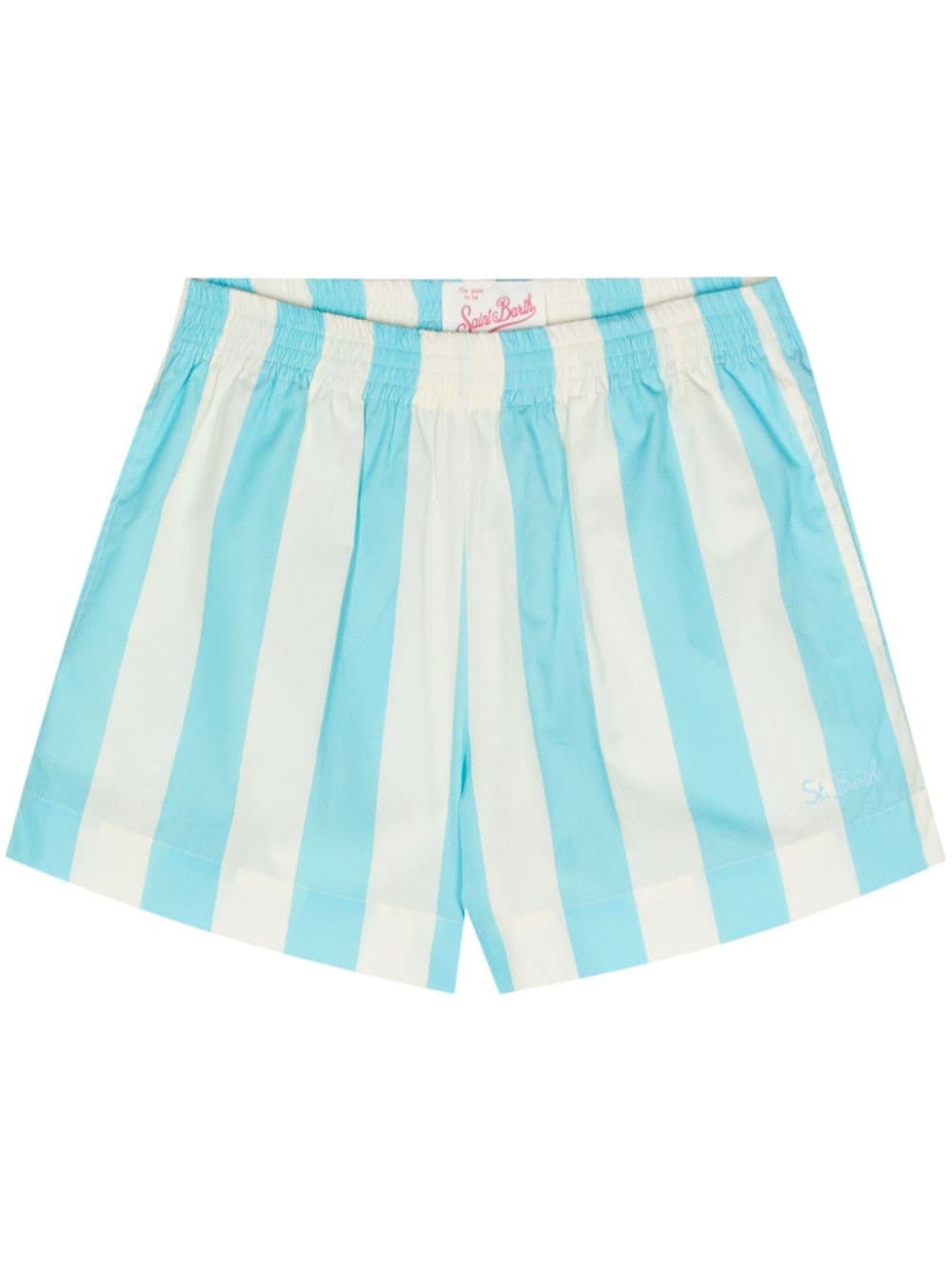 MC2 Saint Barth Meave striped cotton shorts - Blue von MC2 Saint Barth