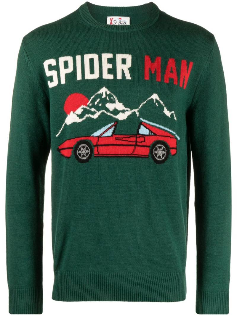 MC2 Saint Barth Spider Man intarsia-knit jumper - Green von MC2 Saint Barth