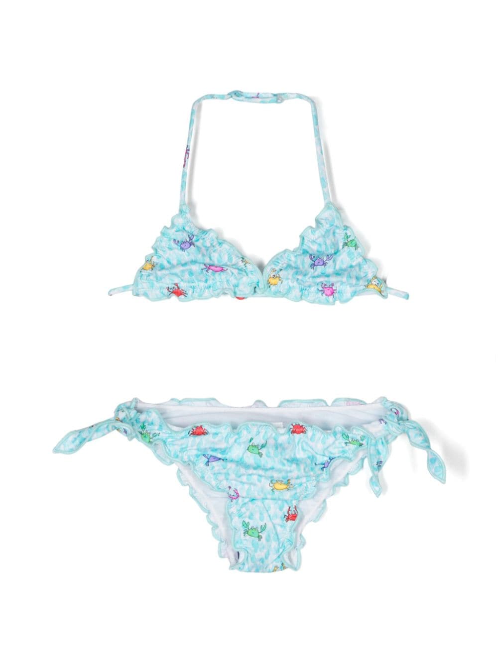 MC2 Saint Barth Kids crab-print ruffle bikini - Blue von MC2 Saint Barth Kids