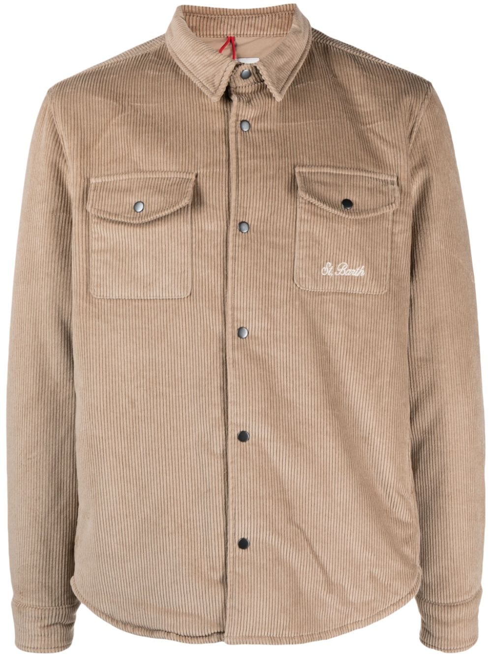 MC2 Saint Barth logo-embroidered cotton shirt jacket - Neutrals von MC2 Saint Barth