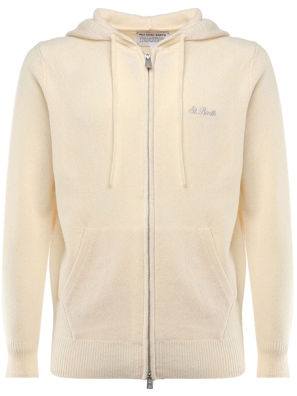 MC2 Saint Barth logo-embroidered knitted hoodie - Neutrals von MC2 Saint Barth