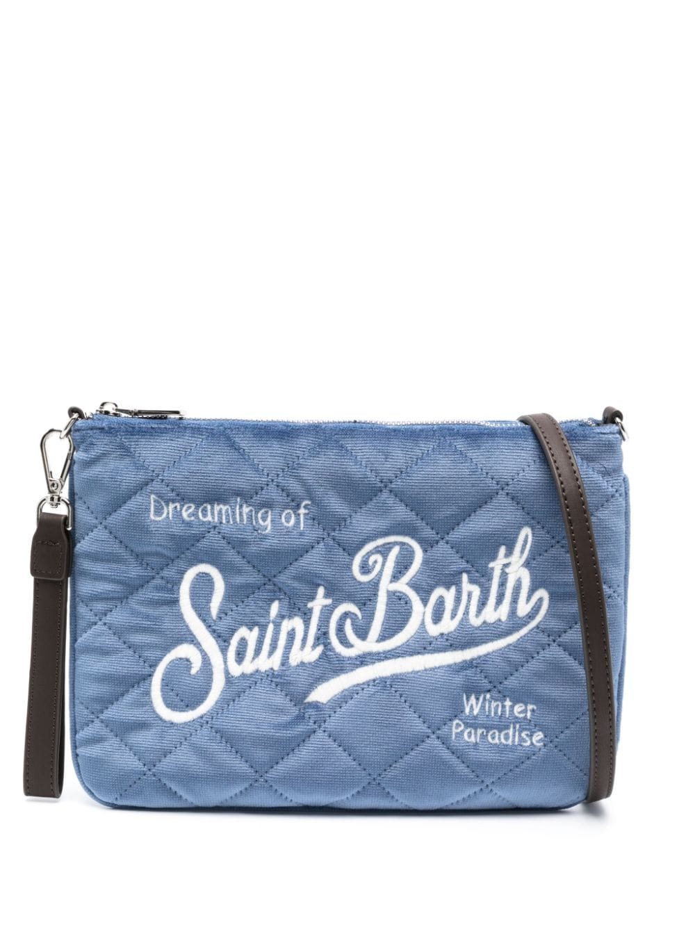 MC2 Saint Barth logo-embroidered quilted scatchel - Blue von MC2 Saint Barth