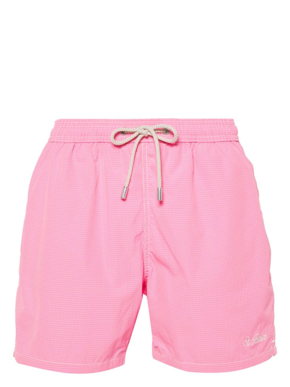 MC2 Saint Barth logo-embroidered seersucker swim shorts - Pink von MC2 Saint Barth