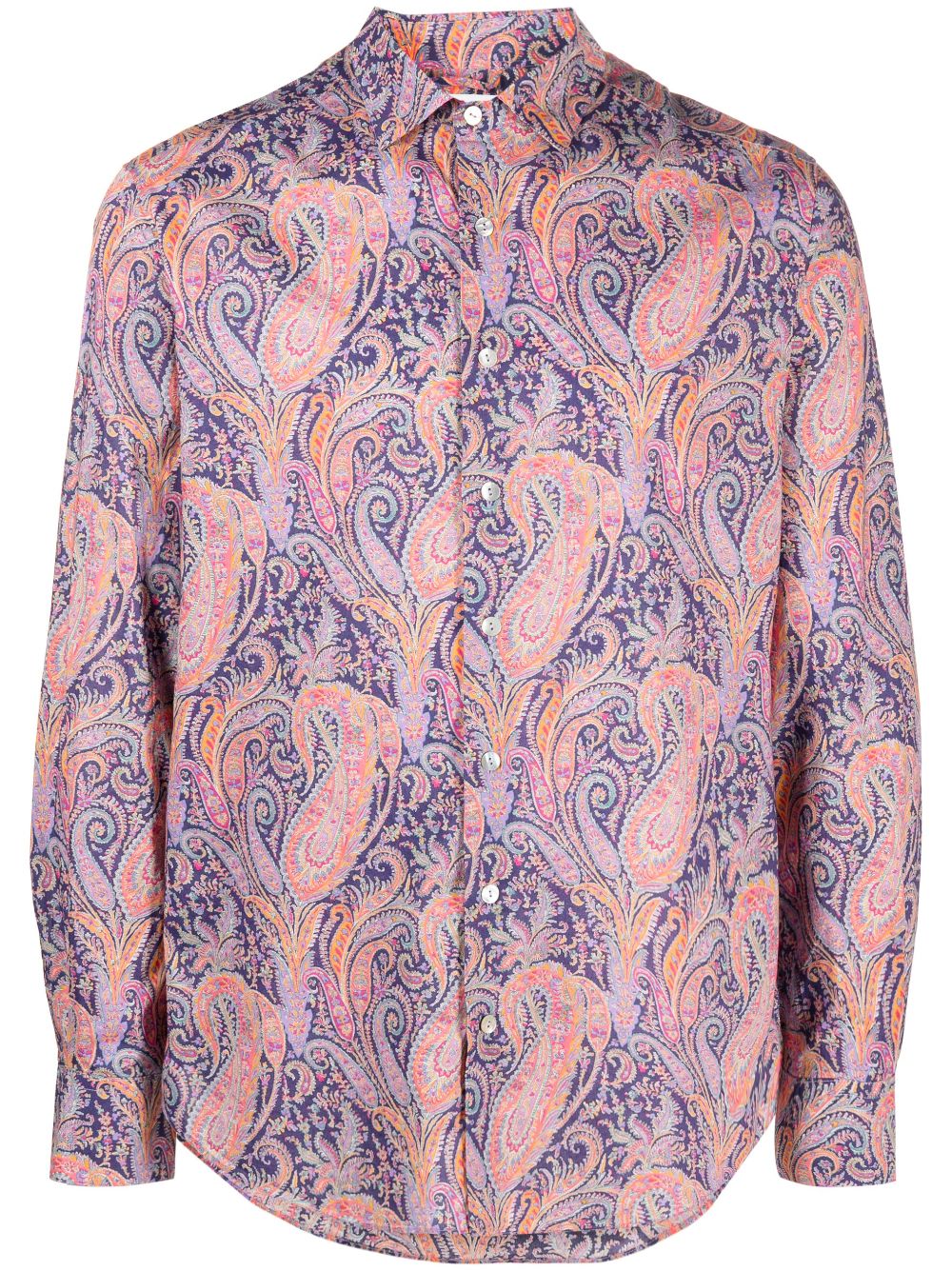 MC2 Saint Barth long-sleeve paisley-print cotton shirt - Purple von MC2 Saint Barth