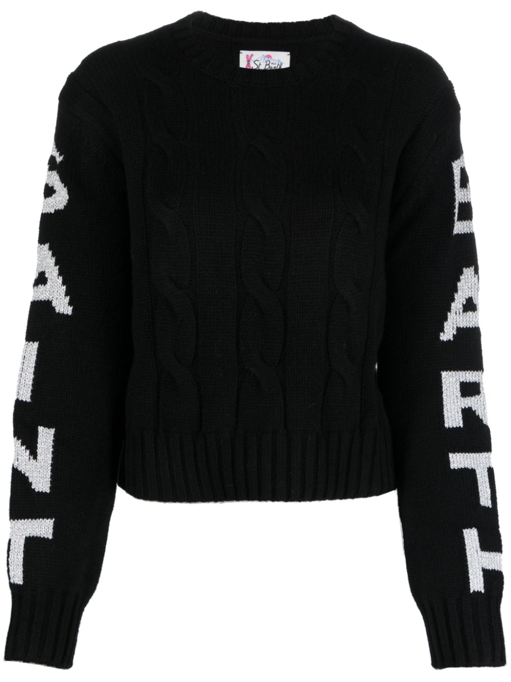 MC2 Saint Barth lurex-detail cable-knit jumper - Black von MC2 Saint Barth