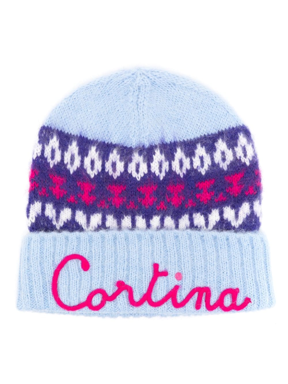 MC2 Saint Barth motif-embroidered fair-isle beanie - Blue von MC2 Saint Barth