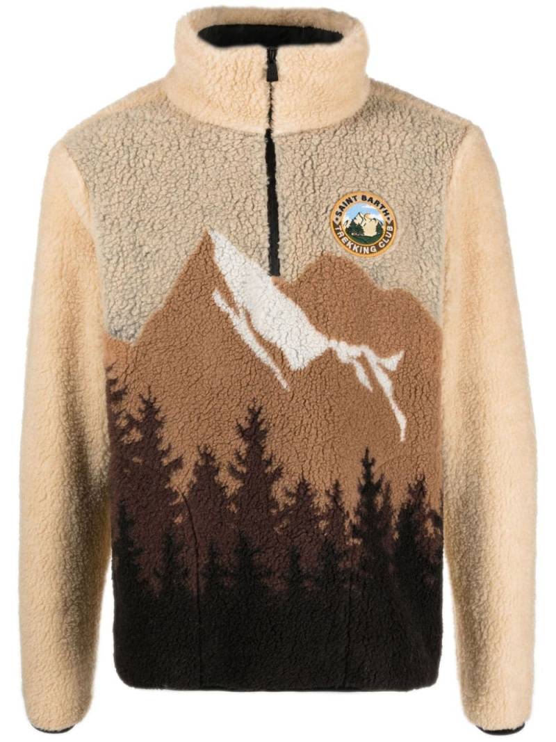 MC2 Saint Barth pattern-intarsia faux-shearling jacket - Brown von MC2 Saint Barth