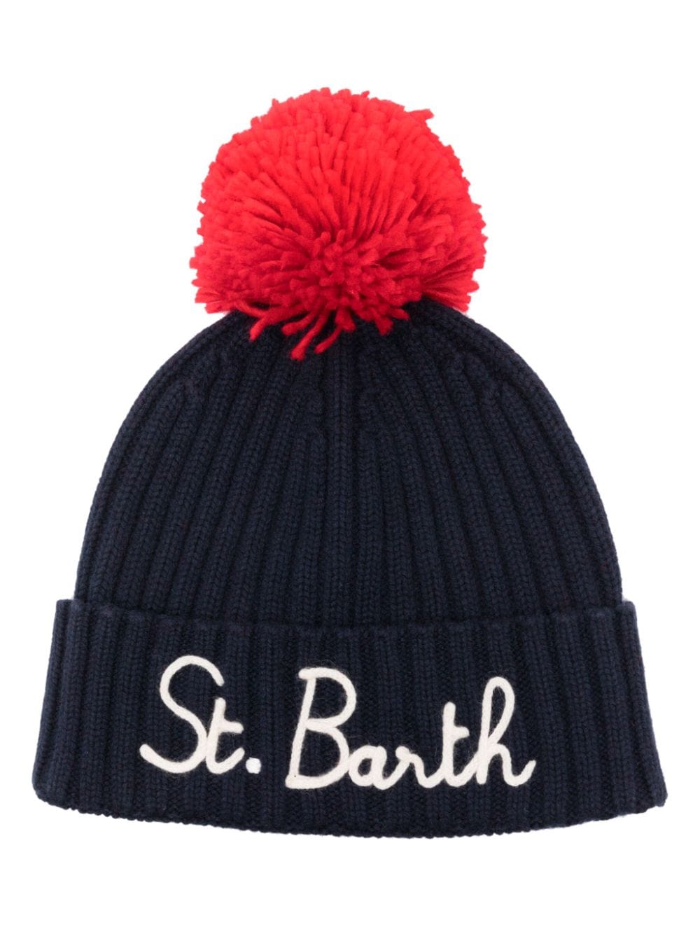 MC2 Saint Barth pompom detailed ribbed-knit beanie - Blue von MC2 Saint Barth