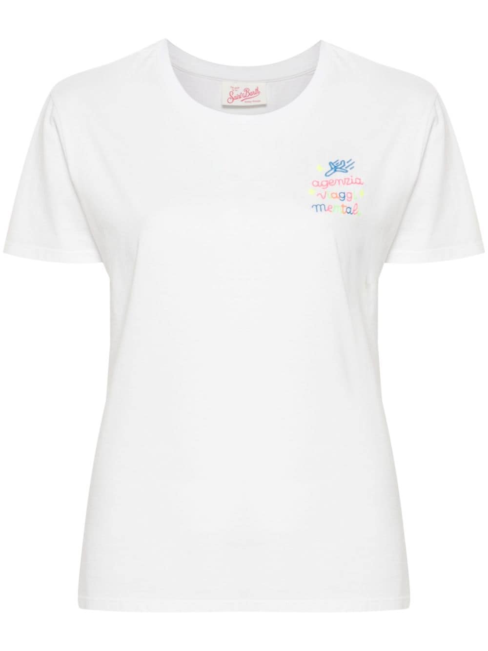 MC2 Saint Barth slogan-embroidered cotton T-shirt - White von MC2 Saint Barth