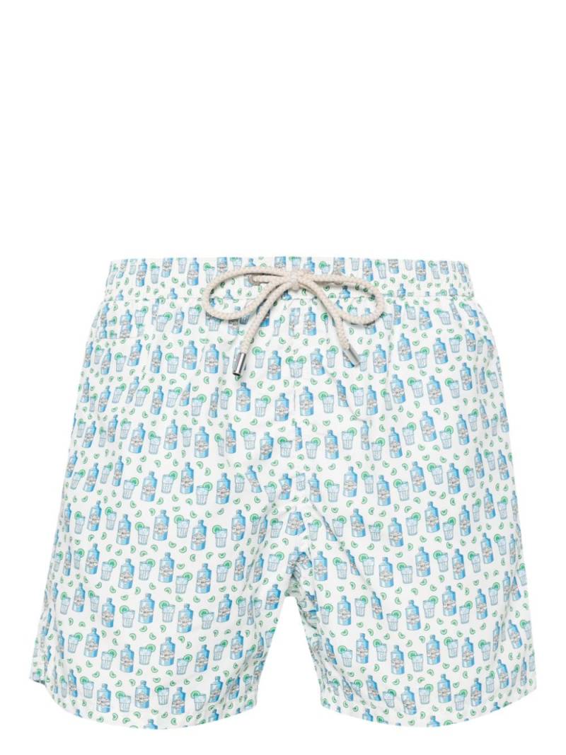 MC2 Saint Barth spirit drinks-print swim shorts - White von MC2 Saint Barth