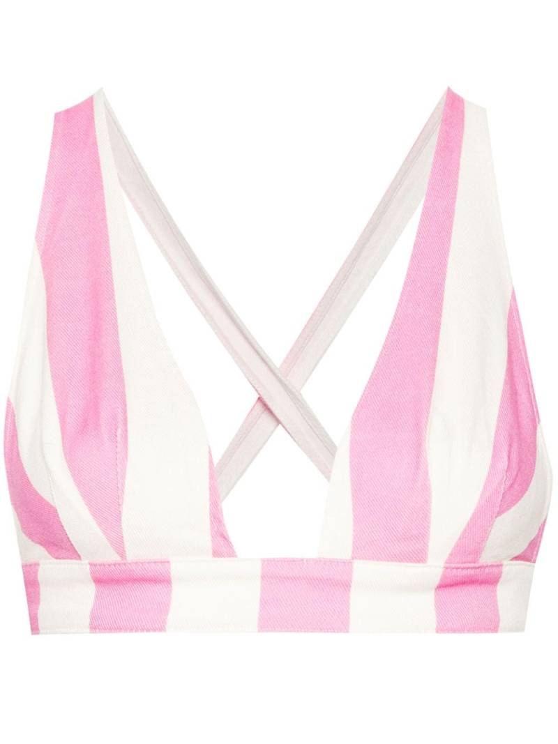 MC2 Saint Barth striped denim bralette top - Pink von MC2 Saint Barth