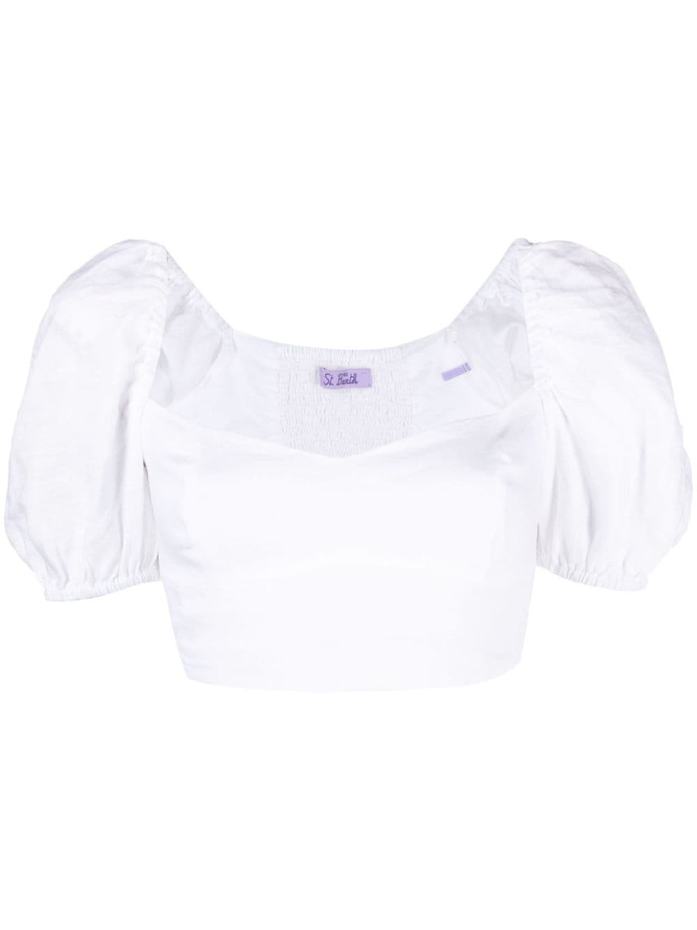 MC2 Saint Barth sweetheart-neck crop top - White von MC2 Saint Barth