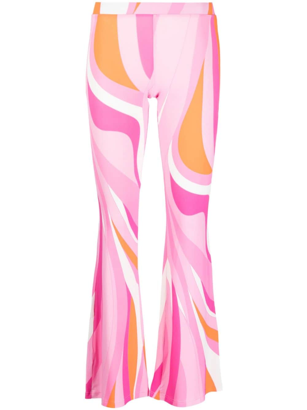 MC2 Saint Barth wave-print high-waisted flared trousers - Pink von MC2 Saint Barth