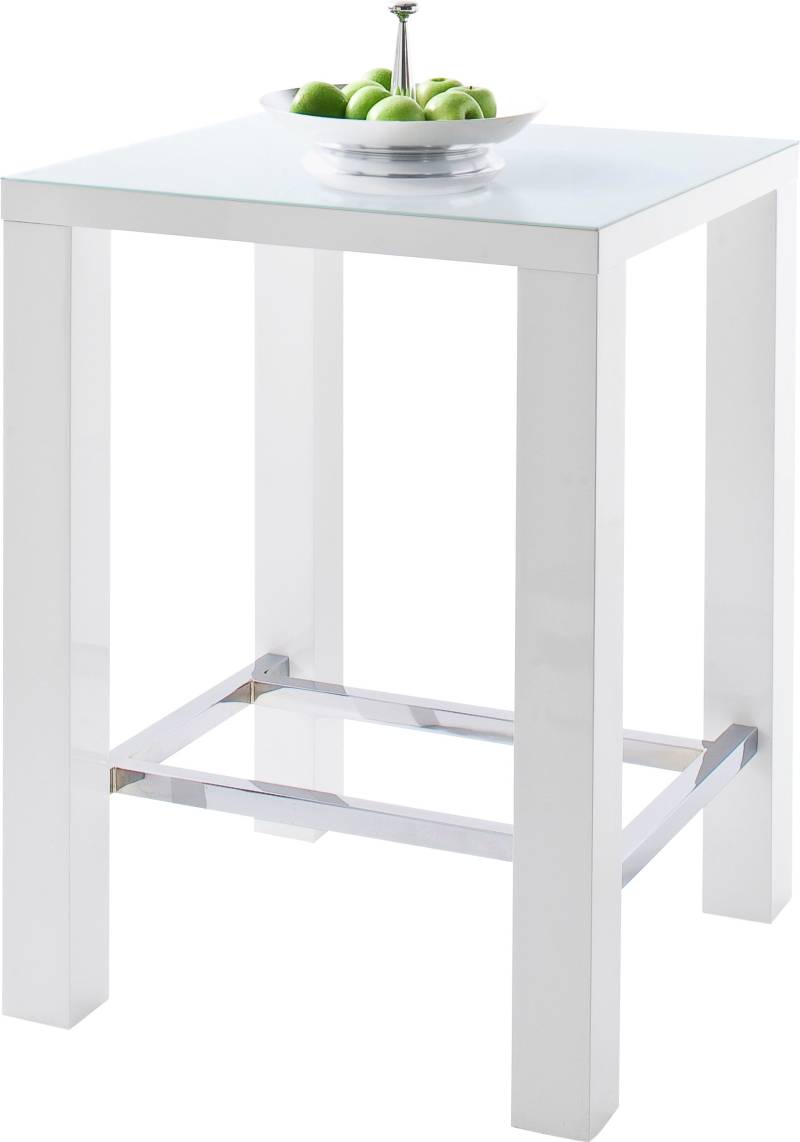 MCA furniture Bartisch »Jam«, Bartisch weiss hochglanz, Küchentisch, Stehtisch mit Sicherheitsglas von MCA furniture