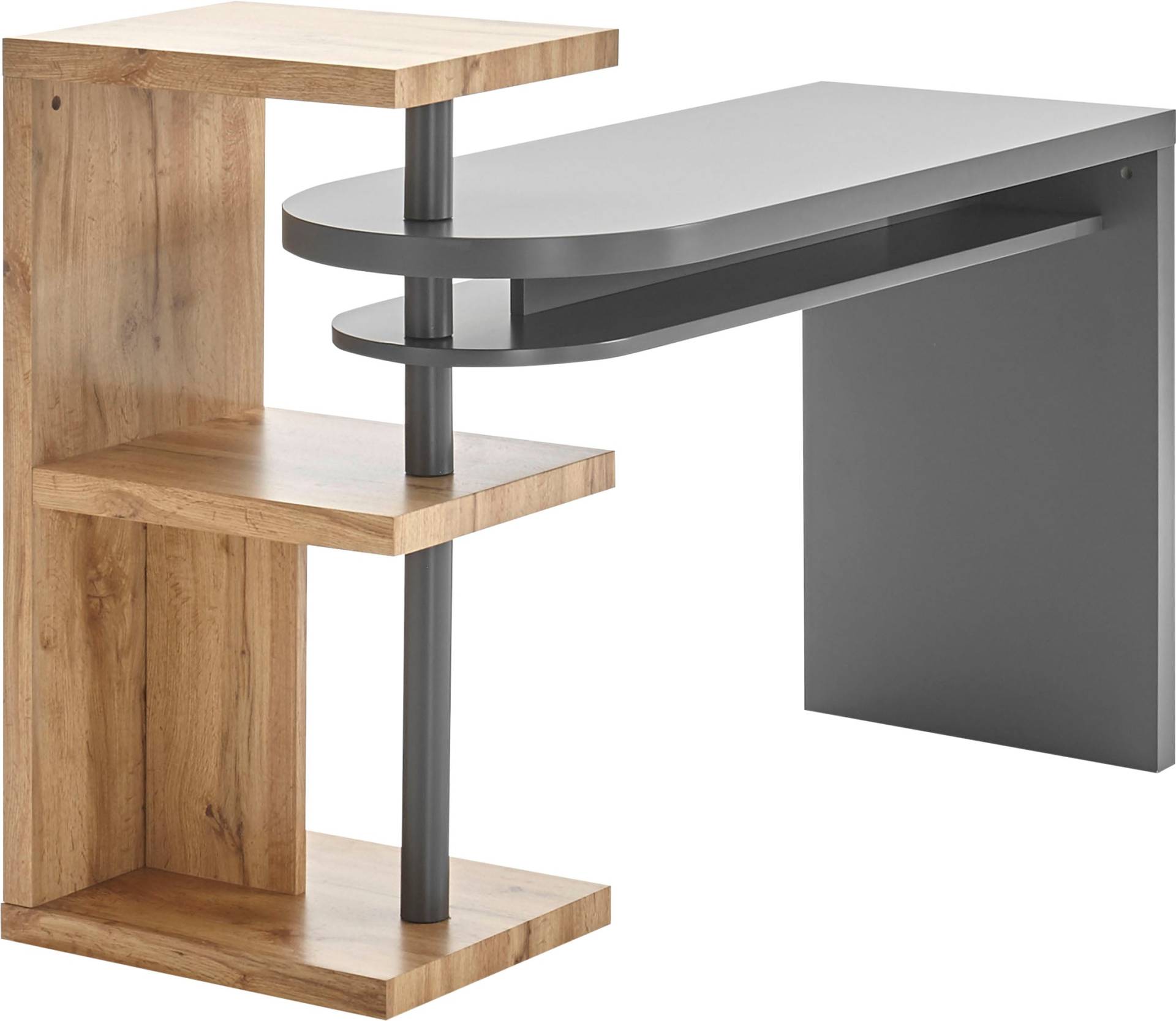 MCA furniture Schreibtisch »Moura«, mit Regalelment weiss hochglanz, Tischplatte schwenkbar, Breite 145 cm von MCA furniture