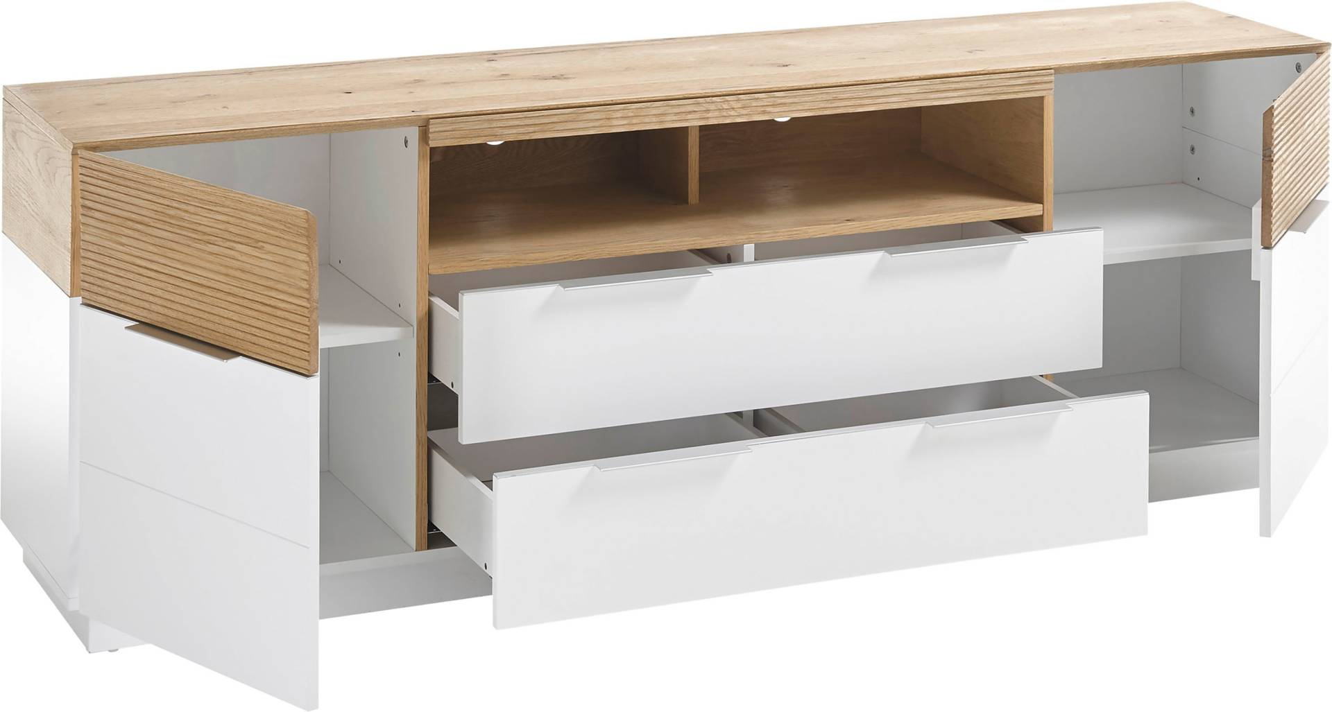 MCA furniture Sideboard »Dubai«, weiss Matt mit Absetzungen in Eiche MCA furniture Sideboard »Dubai«, weiss Matt mit Absetzungen in Eiche von MCA furniture