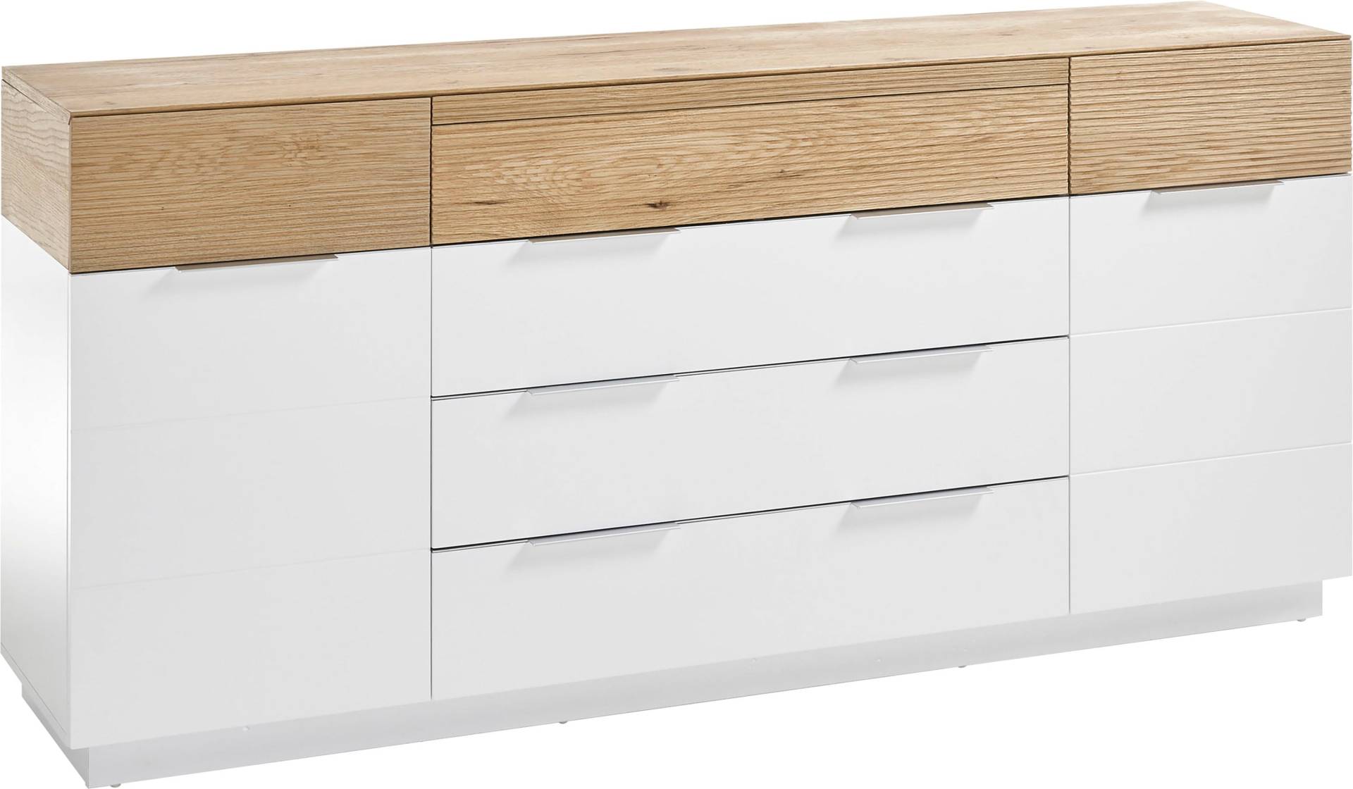 MCA furniture Sideboard »Dubai«, weiss Matt mit Absetzungen in Eiche von MCA furniture