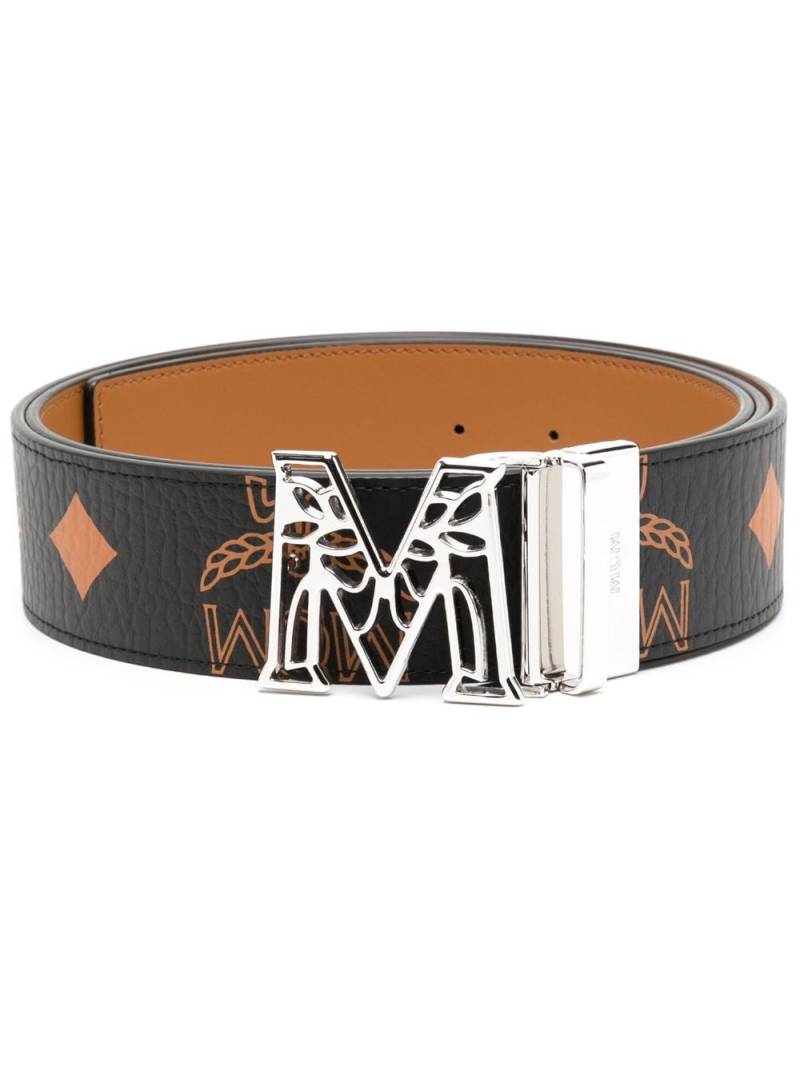 MCM Maxi Visetos-print matte reversible belt - Black von MCM