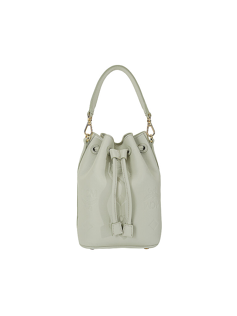 MCM Ledertasche - Bucket Bag DESSAU DRAWSTRING MINI grau von MCM